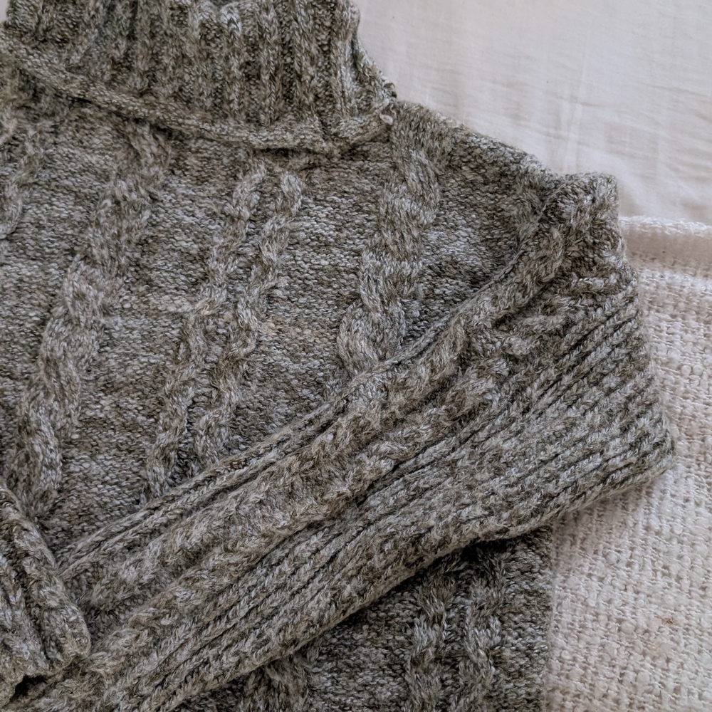 Forever 21 Heather Gray Cable Knit Turtleneck